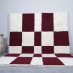 Moroccan checkered rug Rot Rotbraun red brown