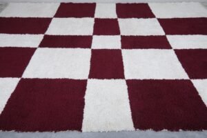 Moroccan checkered rug Rot Rotbraun red brown