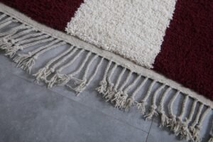 Moroccan checkered rug Rot Rotbraun red brown