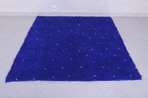 Moroccan Blue rug white dots