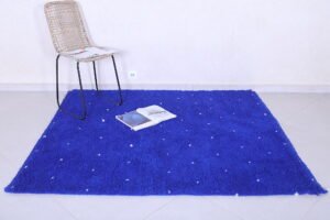 Moroccan Blue rug white dots