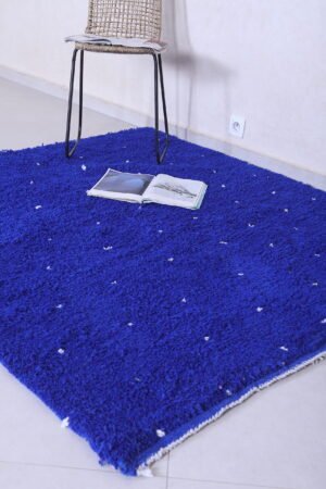 Moroccan Blue rug white dots