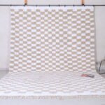 Checkered beige rug - moroccan rug checkered