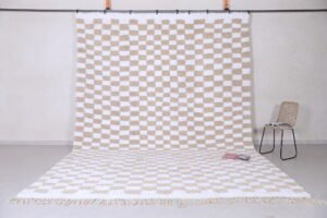 Checkered beige rug - moroccan rug checkered
