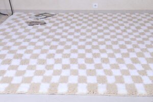 Checkered beige rug