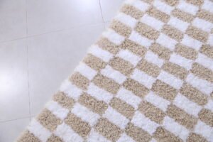Checkered beige rug