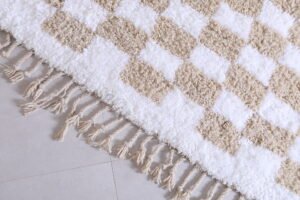 Checkered beige rug