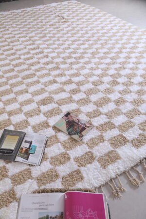 Checkered beige rug