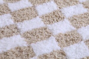 Checkered beige rug